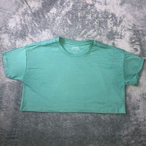 teal crop t shirt